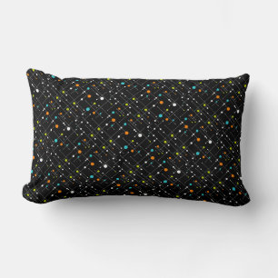 Retro Hipster Black Space Age Atomic Lumbar Cushion