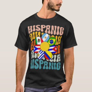 Retro Hispanic Heritage Month Latino Flag All Coun T-Shirt