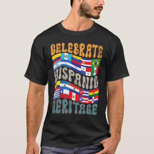 Retro Hispanic Heritage Month Latino Flag All Coun T-Shirt
