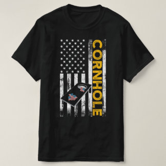 Retro Hitting Holes Crushing Cornhole T-Shirt