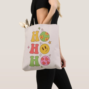 Retro Ho Ho Ho Groovy Christmas Tote Bag