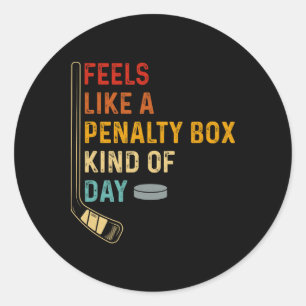 Retro Hockey Shirt Vintage Sport Fans Funny Penalt Classic Round Sticker