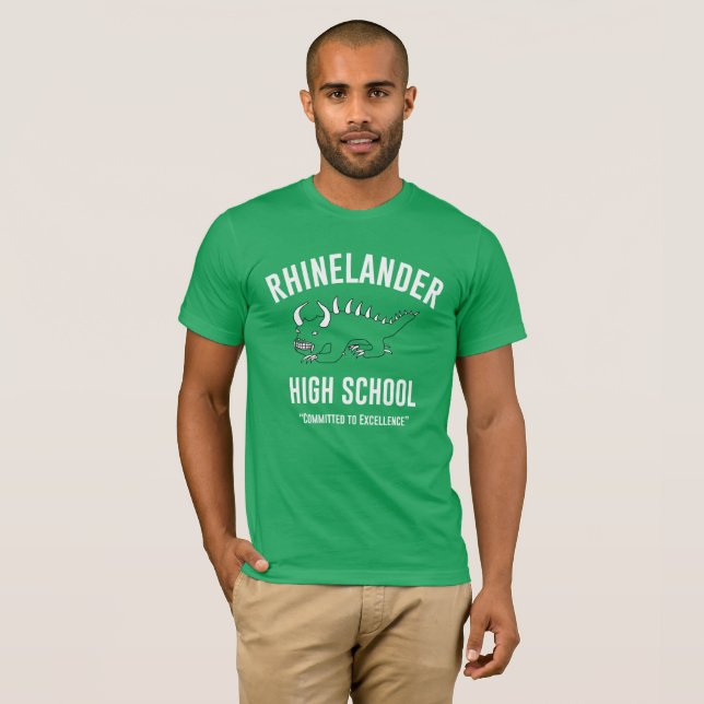Retro Hodag - Rhinelander High School: Mens' Kelly T-Shirt (Front Full)