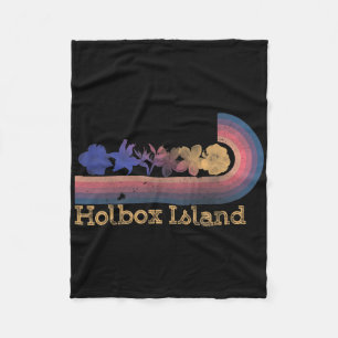 Retro Holbox Island Tropical Flowers 80's Style Su Fleece Blanket