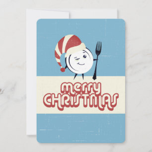 Retro holiday baking Christmas food personalised Card