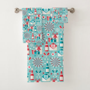 Retro Holiday Bathroom Towel Set