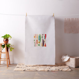 retro holiday beige fabric
