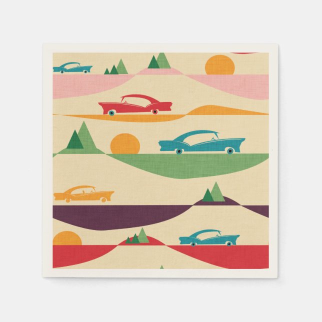 retro holiday beige napkin (Front)