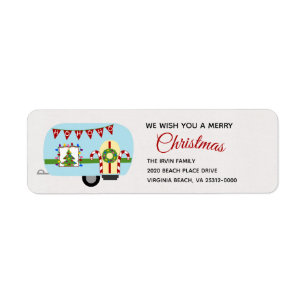 Retro Holiday Camper Personalised Return Address