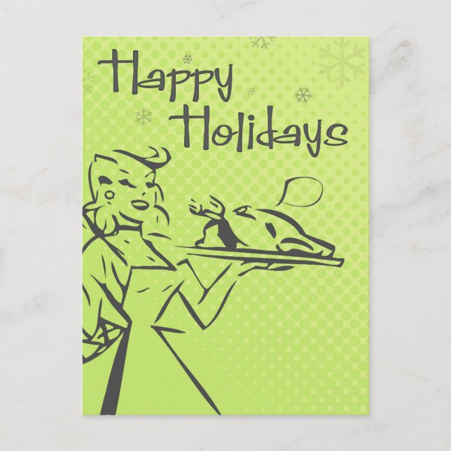 Retro Holiday Card - Lime (Front)