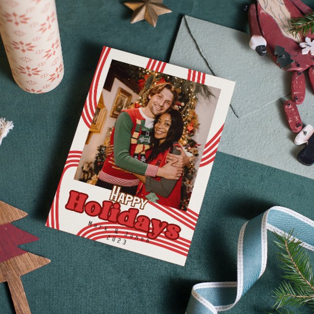 Retro Holiday Christmas friends family card (Creator Uploaded)