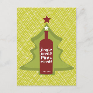 Retro Holiday Cocktail Invitation Postcard