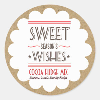 Retro Holiday Cookie Sweets Craft Paper Gift Label