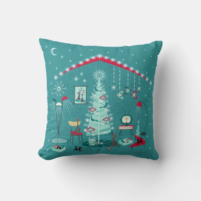 Retro Holiday Decorating Cushion (Front)
