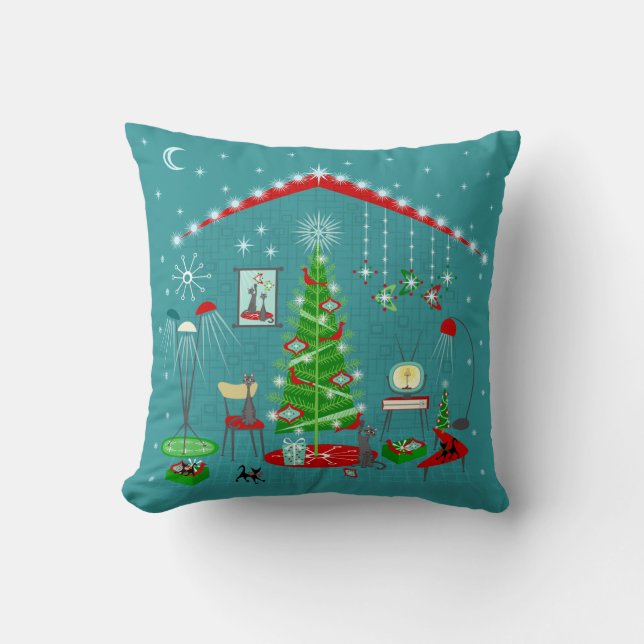 Retro Holiday Decorating Cushion (Front)