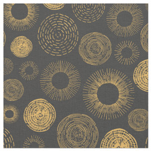 Retro Holiday Gold Burst Sparkler Christmas Fabric