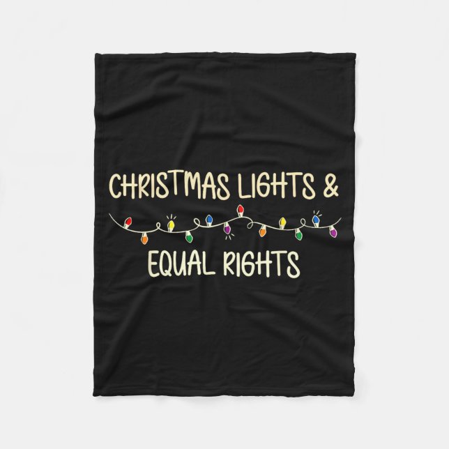 Retro Holiday Lights &amp; Reproductive Rights Xma Fleece Blanket (Front)