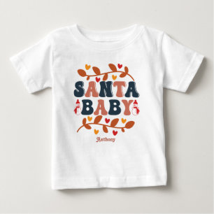 Retro Holiday Santa Baby Personalised T-Shirt