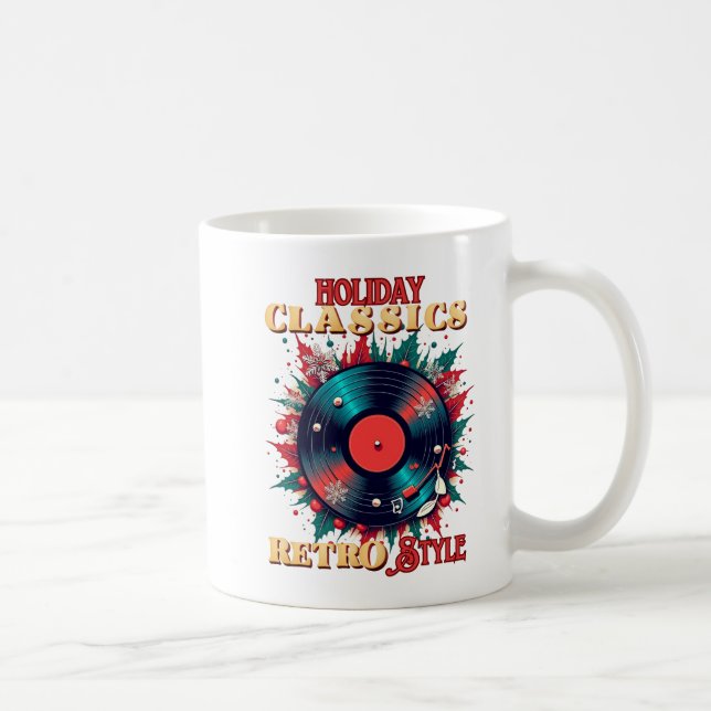 Retro Holiday Vinyl Magic Coffee Mug (Right)