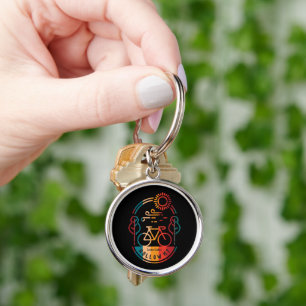 Retro Hollow Mountain Bike Trail Key Ring