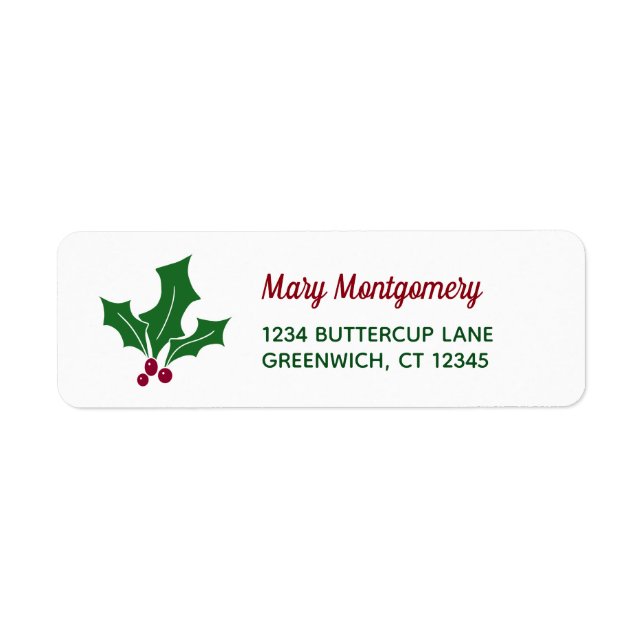Retro Holly Leaves and Berries (Front)
