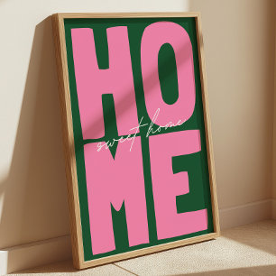 Retro "Home Sweet Home" Bold Typography Poster