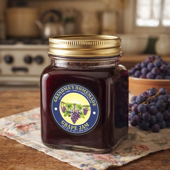 Retro Homemade Grape Jam Label Template (Creator Uploaded)