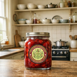 Retro Homemade Strawberry Jam Label Template