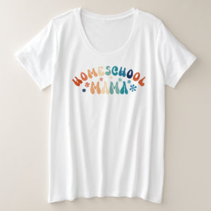 Retro Homeschool Mom Mama  Plus Size T-Shirt
