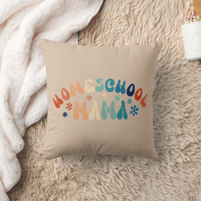 Retro Homeschool Mum Mama   Cushion (Blanket)