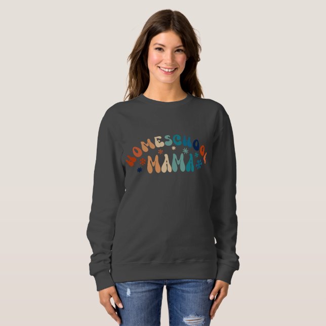 Retro Homeschool Mum Mama   Sweatshirt (Front Full)