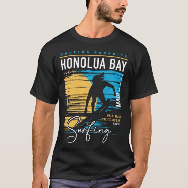 Retro Honolua Hawaii Surfing  Surfers Paradise  Su T-Shirt (Front)