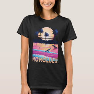 Retro Honolulu Hawaii Souvenir Surf T-Shirt