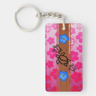 Retro Honu Surfboard Key Ring