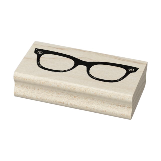 Retro Horn Rimmed Glasses Rubber Art Stamp (Stamp)