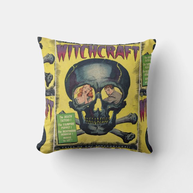 Retro Horror Comic Book Decorative Throw Pillows (Front)