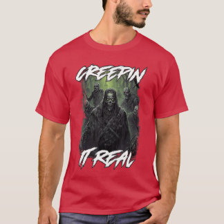 Retro Horror Movie Halloween Zombies Creepin It Re T-Shirt