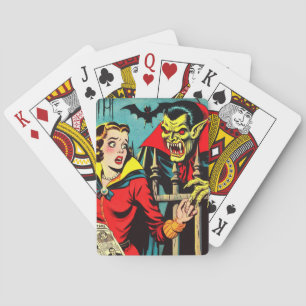Retro Horror Vampire Comics Playing Cards
