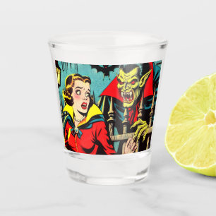 Retro Horror Vampire Comics Shot Glass