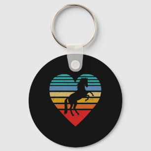 Retro Horse Heart Animal Love Key Ring