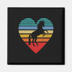 Retro Horse Heart Animal Love Magnet