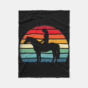 Retro Horse Lover Gift Horseback Rider & Ridin Fleece Blanket