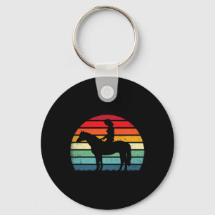 Retro Horse Lover Gift Horseback Rider & Ridin Key Ring