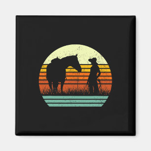 Retro Horse Lover Tee For Women & Girl I Love Magnet