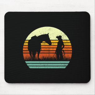 Retro Horse Lover Tee For Women &amp; Girl I Love  Mouse Pad