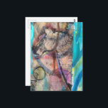 Retro Horse on a Blue Background Mixed Media Postcard<br><div class="desc">A random collage of vintage textbook papers and a vintage horse</div>