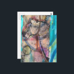 Retro Horse on a Blue Background Mixed Media Postcard<br><div class="desc">A random collage of vintage textbook papers and a vintage horse</div>