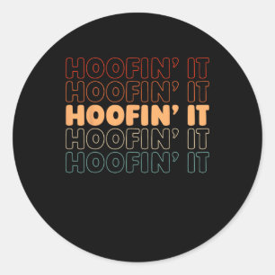 Retro Horse Riding Rider - Horseback Vintage Hoofi Classic Round Sticker