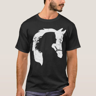 Retro Horse Young Woman With Horse Love Horse T-Shirt