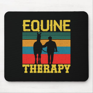 Retro Horseback Riding Equestrian Therapy Equine T Mouse Pad